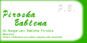 piroska bablena business card